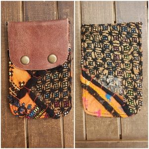 🍄🪬 Free People Boho Embroidered Repurposed vtg banjara Wallet Card Case